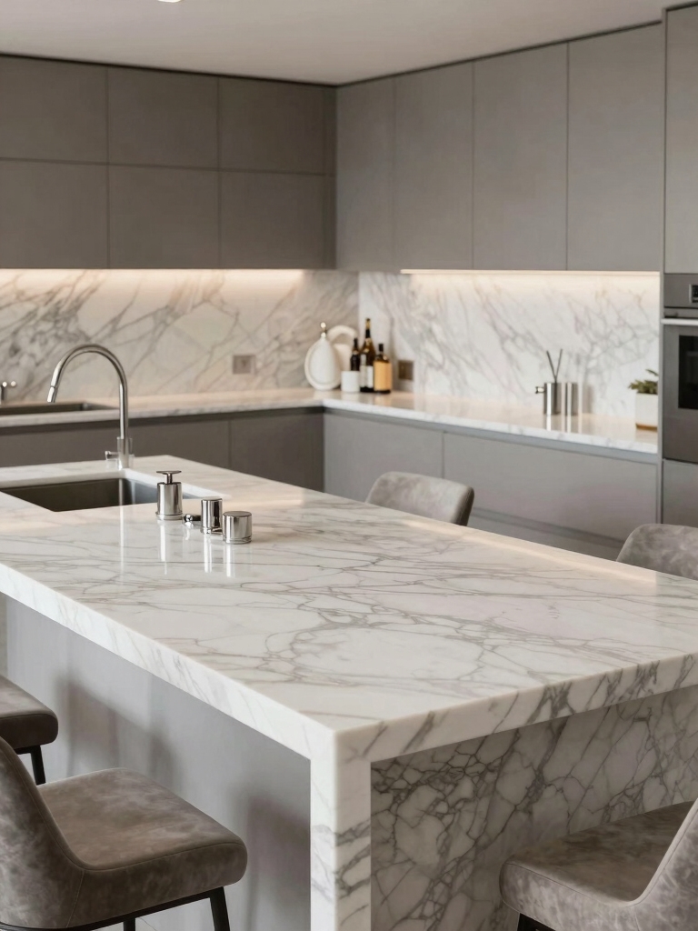 elegant marble kitchen islands