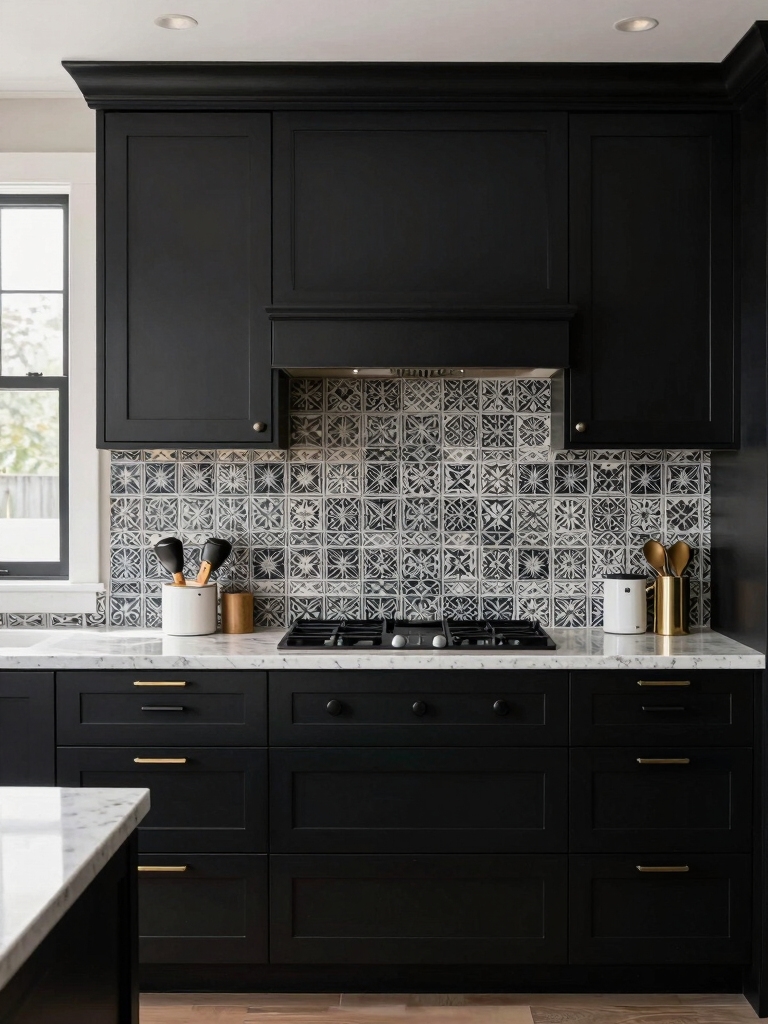 elegant patterned backsplash options