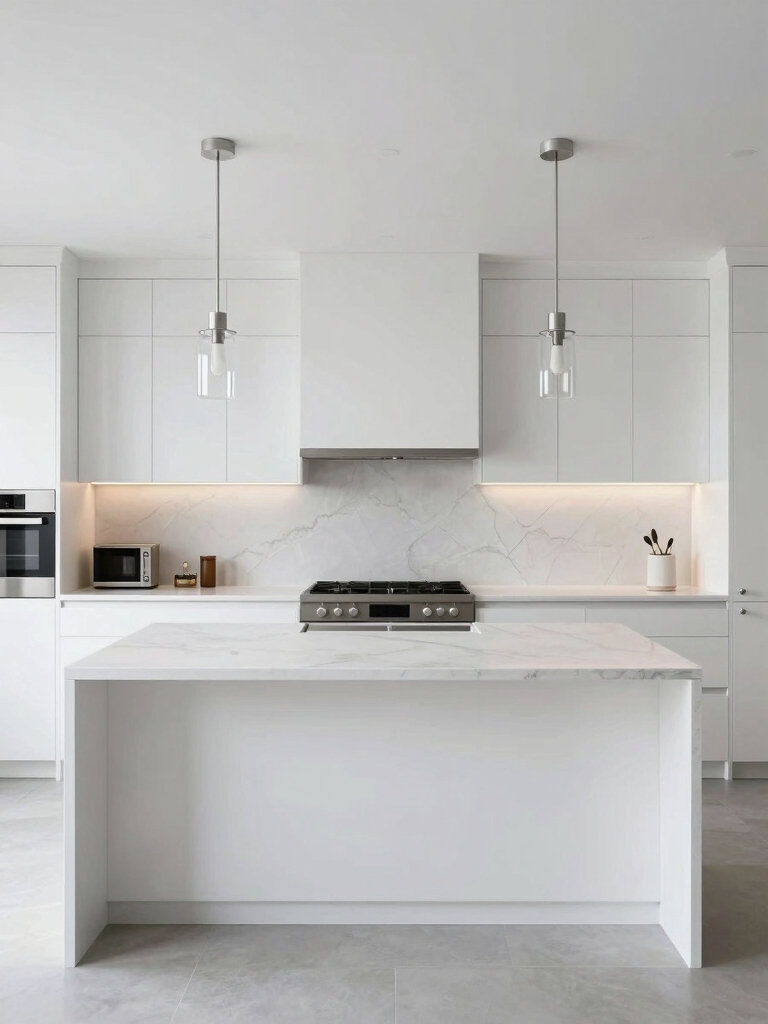 elegant white island kitchen