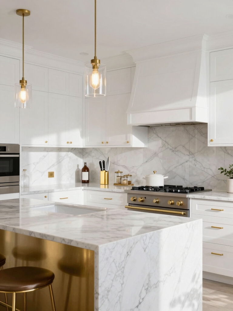 glamorous white and gold accents