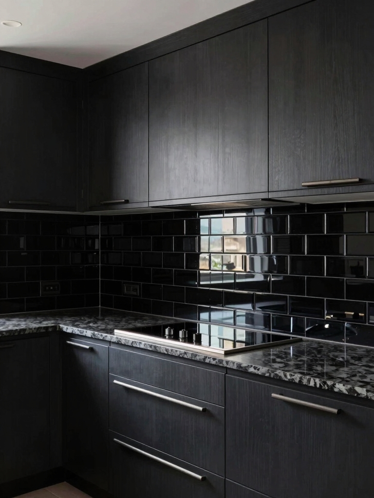 glossy tiles moody reflections