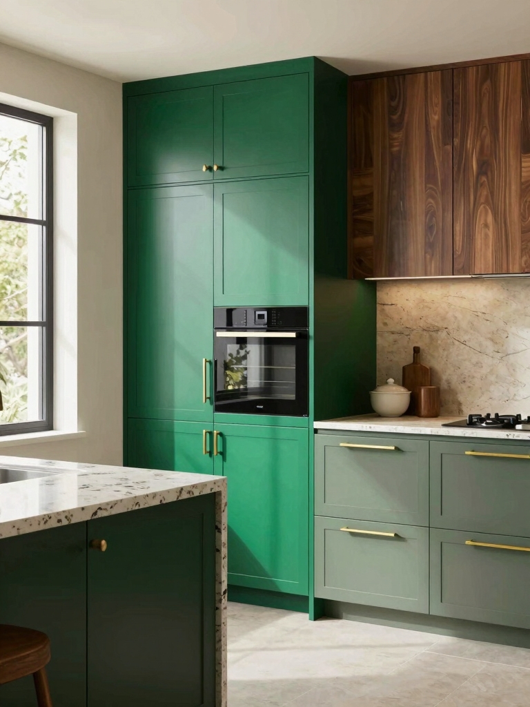 green cabinets enhance kitchens