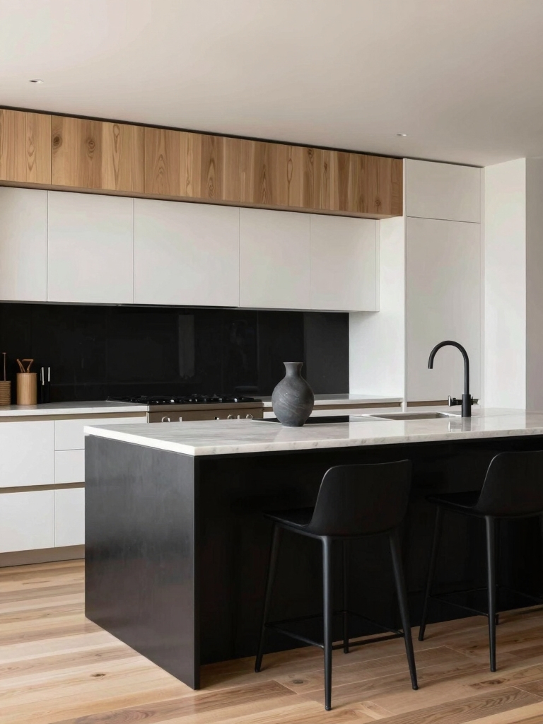 harmonious visual contrast kitchen