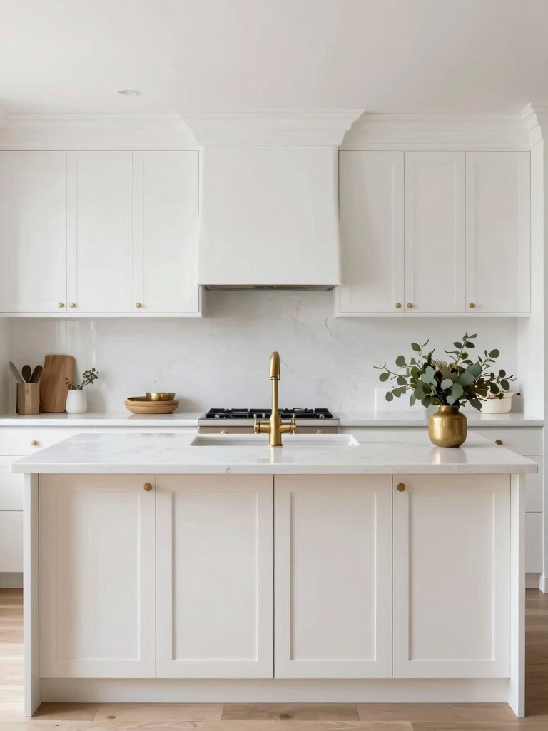 inviting soft white kitchen finishes
