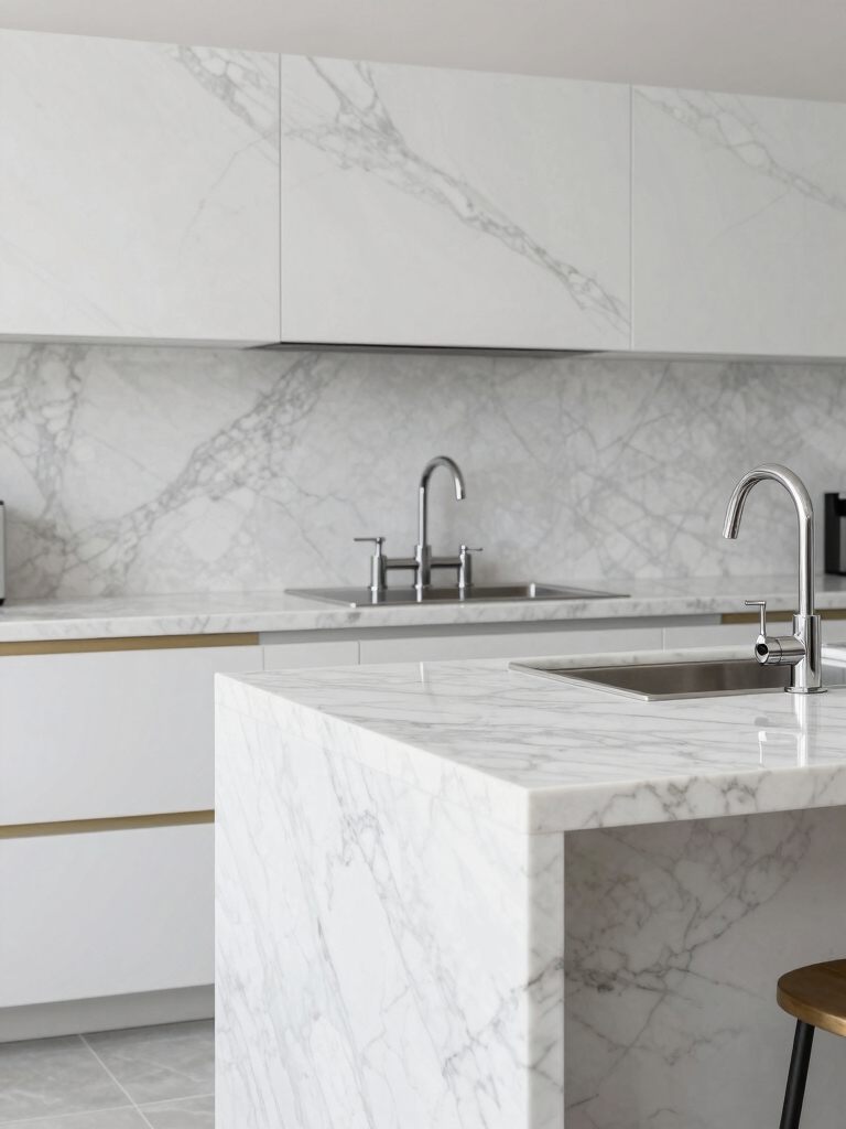luxurious white marble surfaces