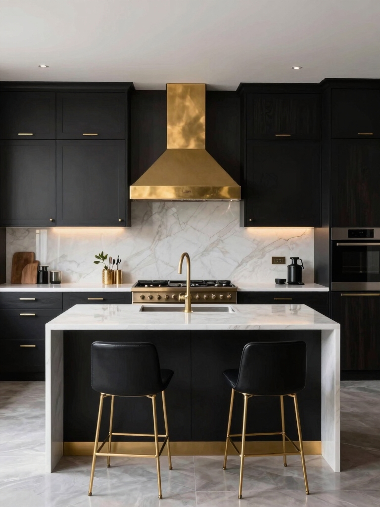 luxury black gold kitchens