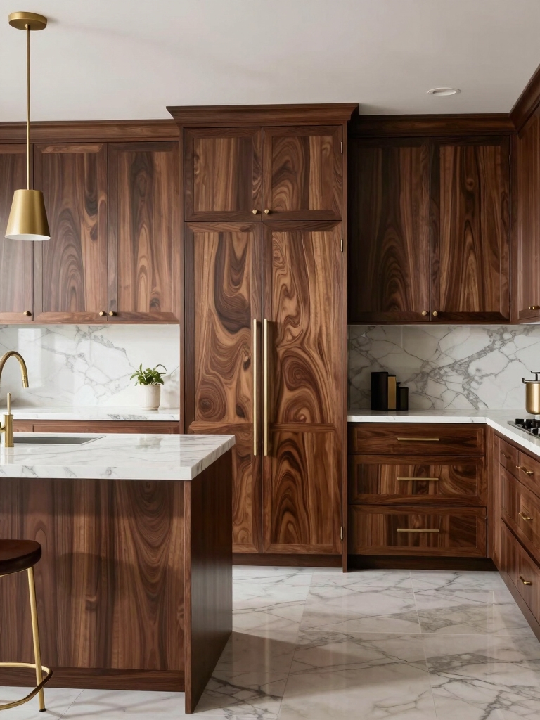luxury in walnut cabinets