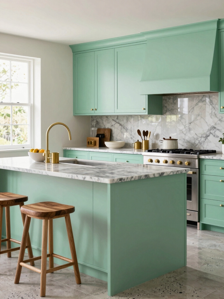 mint greens for kitchens