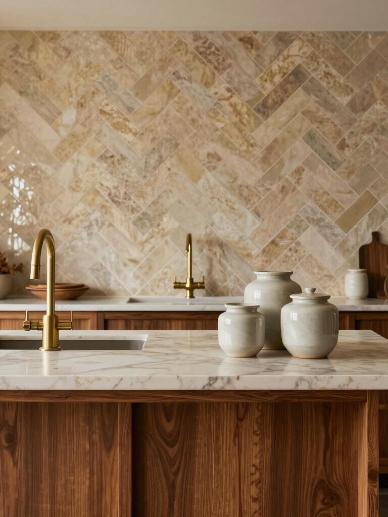 patterns complementing wood countertops