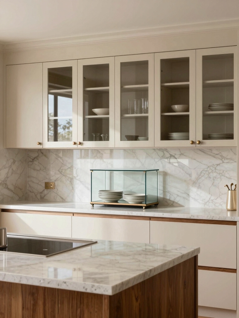 reflective glass cabinet elegance