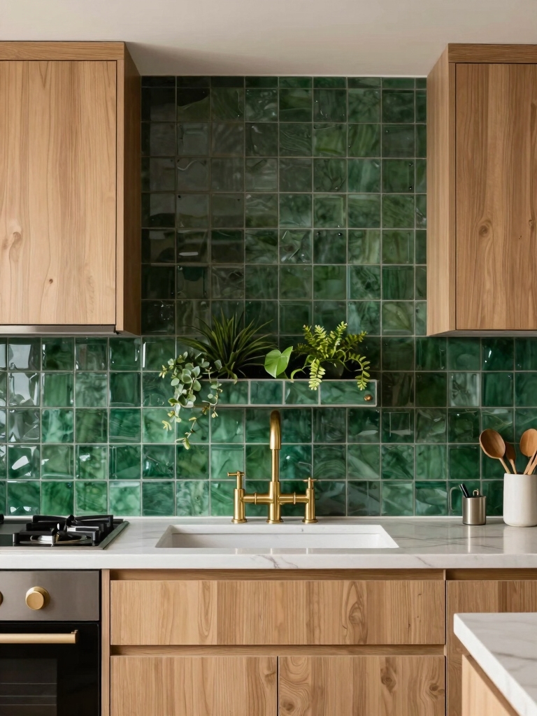 refreshing green kitchen elegance