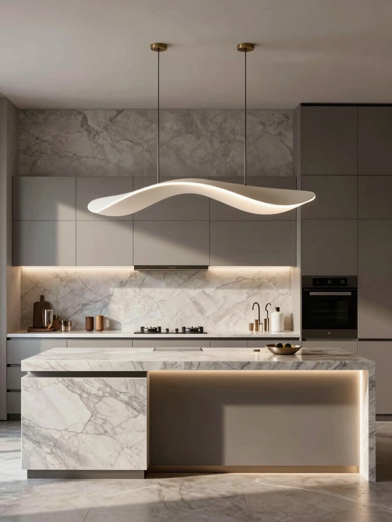 sculptural lighting enhances spaces