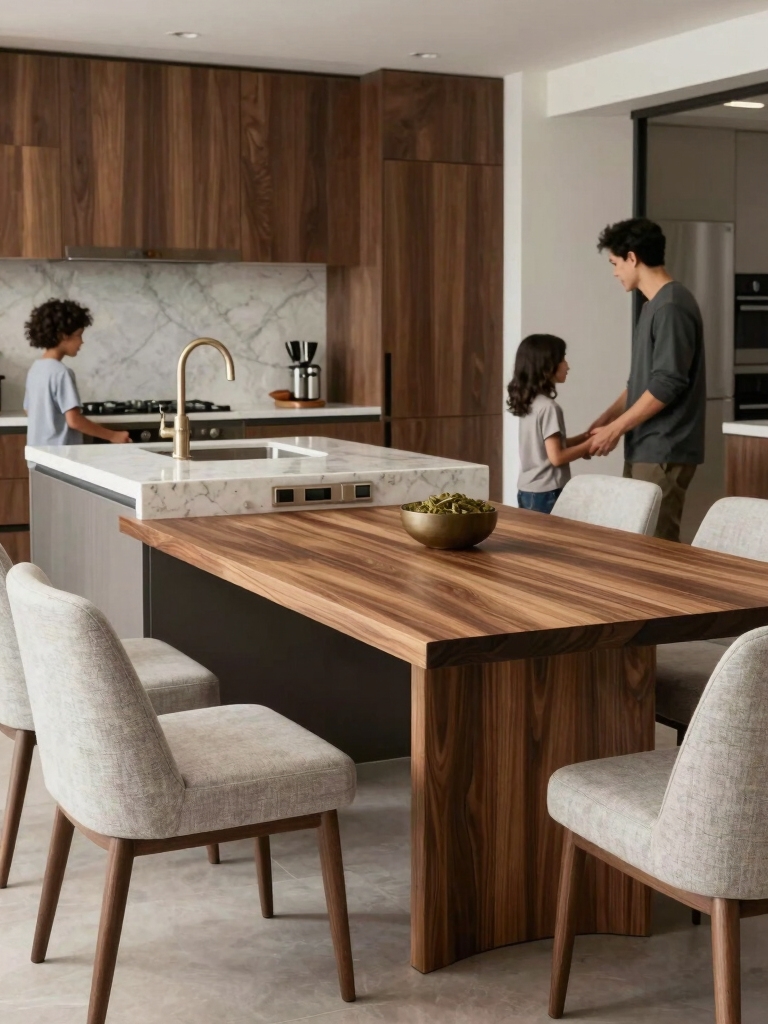 seamless countertop dining transitions