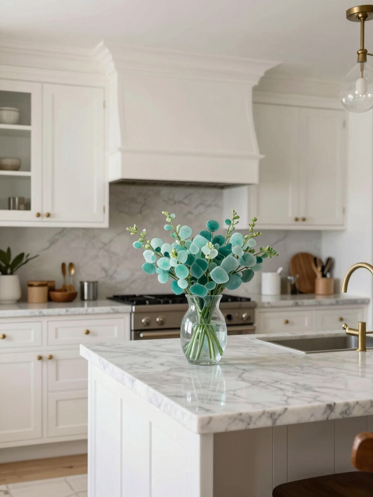 serene sea glass kitchen accents