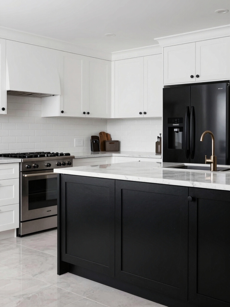 sleek black kitchen design