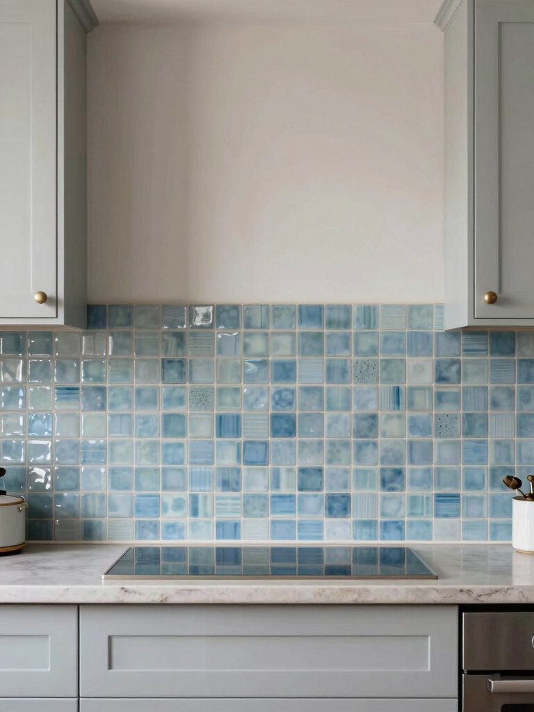 soft blue ceramic mosaics