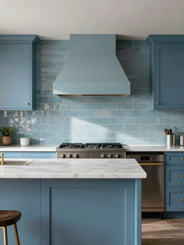 soothing blue backsplash styles