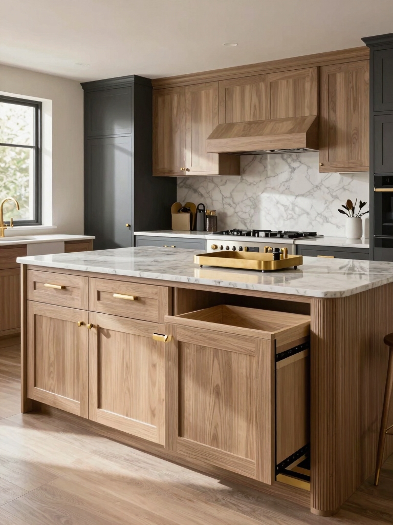 storage efficient kitchen island design