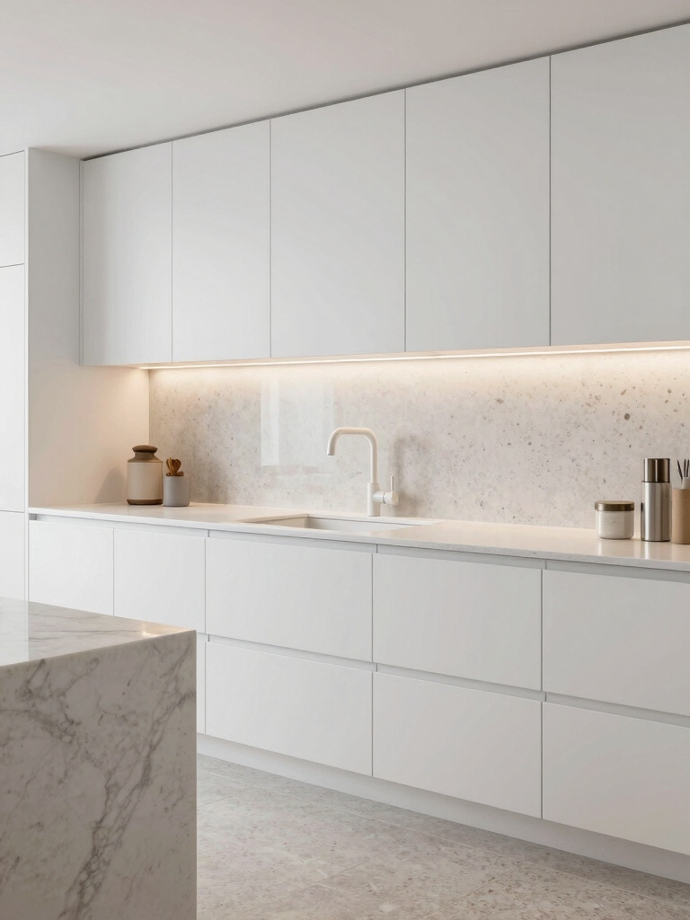 subtle durable white countertops