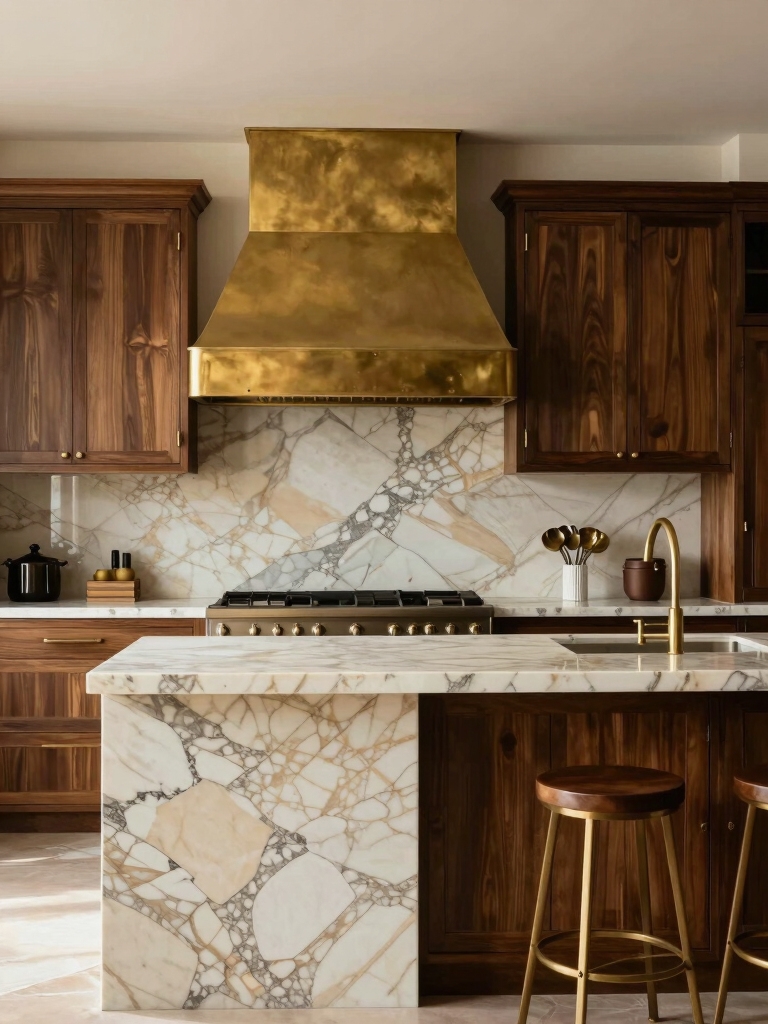 warm brass kitchen elegance