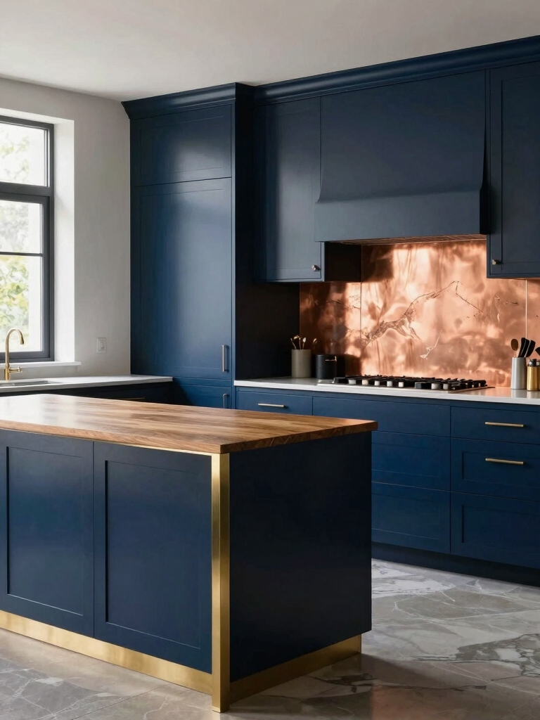 warm metals with contrasting finishes