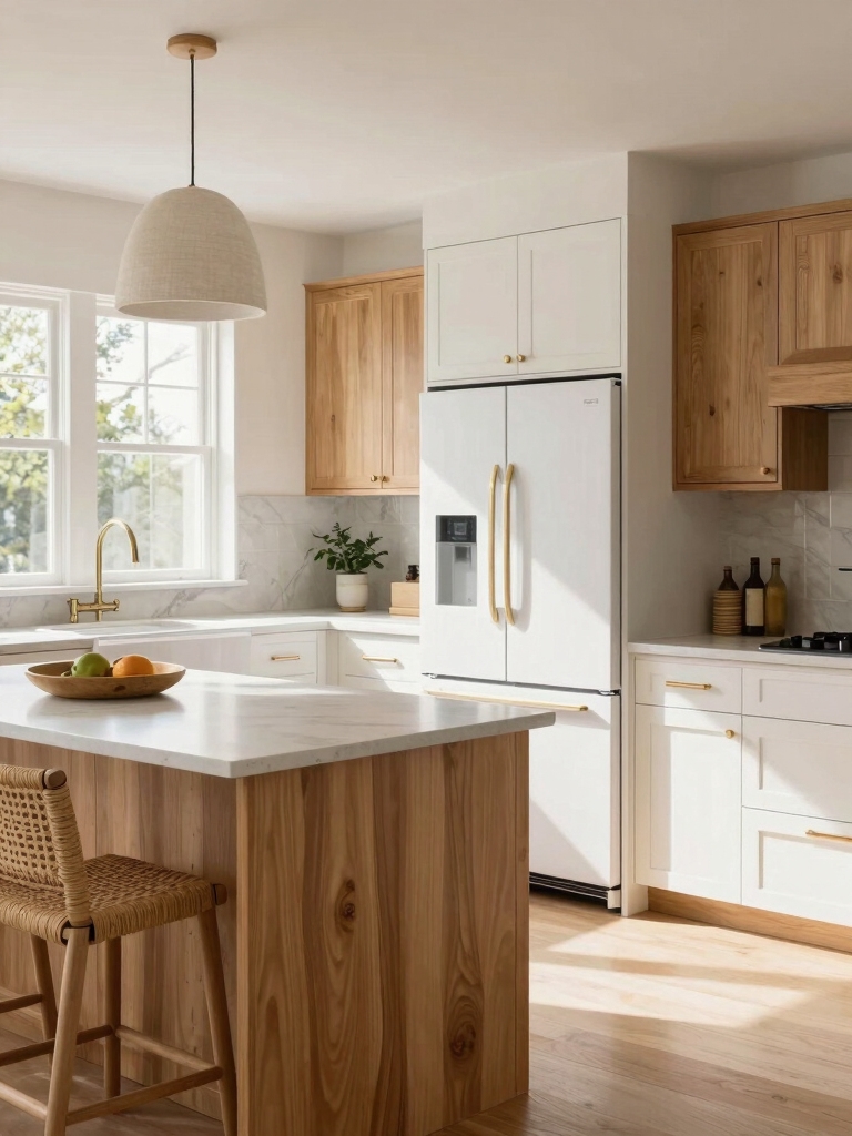 warm modern kitchen balance