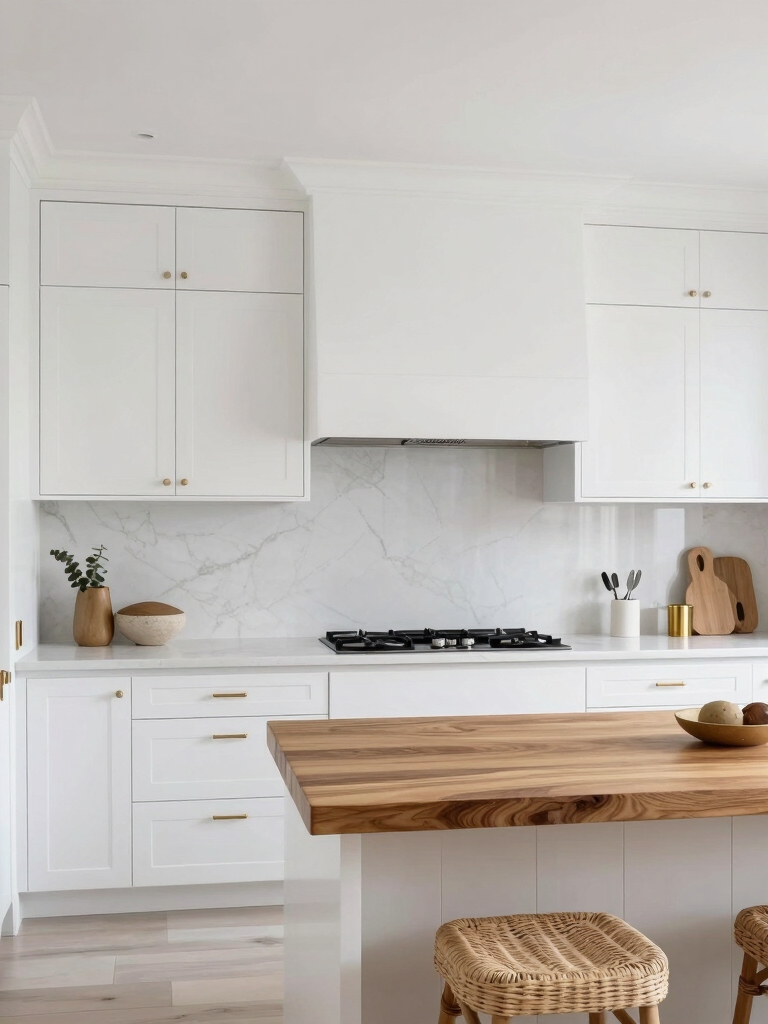 white cabinets natural warmth