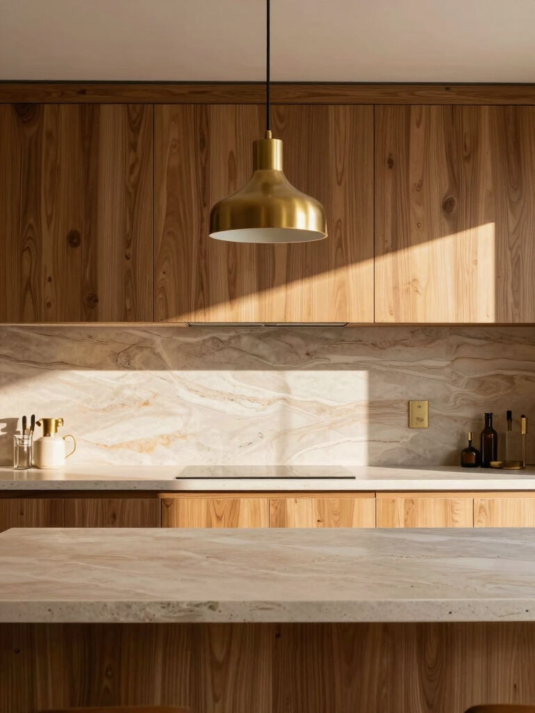 wood tone backsplash harmony